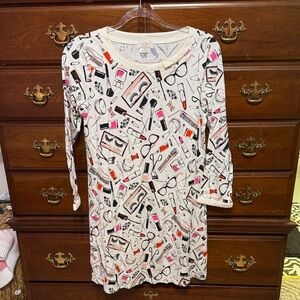 Kate Spade Cream PJ Dress with Makeup Print